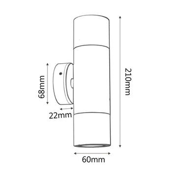 GU10 Exterior Wall Pillar Spot Lights (Black Aluminium)