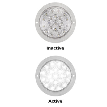 102W ROUND REVERSE LAMP WITH CLEAR LENS