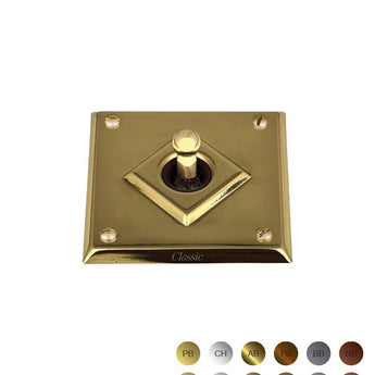 10 Series Flat Plate Switch 16AX/20A 250V~ Cover Polished Brass Toggle Brass