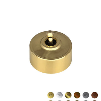 85 Series Switch 16AX/20A 250V~ Cover Deep Smooth Polished Brass Toggle Brass
