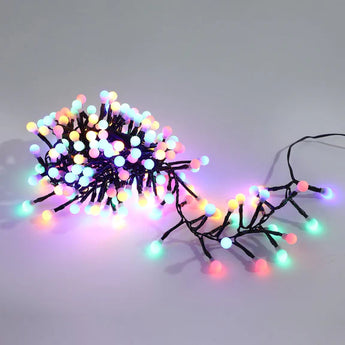 300 LED Connectable Cluster String Light  with Cherry Balls - Multicolour / Dark
