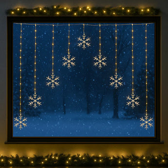Curtain with snowflake - Warm Whtie