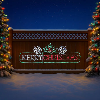 2M Merry Christmas Rope Light Silhouette