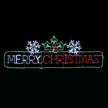 2M Merry Christmas Rope Light Silhouette