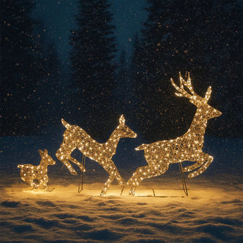 LED Reindeer Family Trio