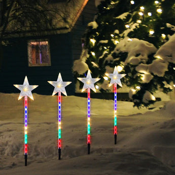 Set of 4 LED Shooting Star Garden Light