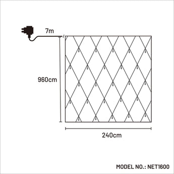 1600 LED Snowing Net Light - Warm White