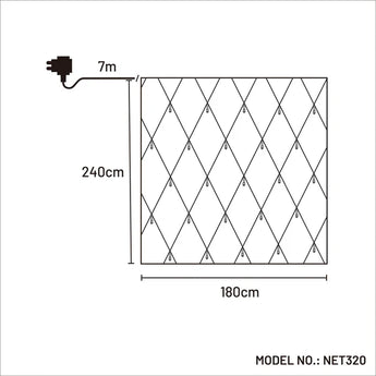 320 LED Snowing Net Light - White