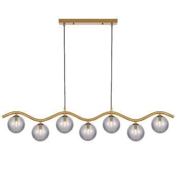 ORTON 7 LIGHT PENDANT ANTIQUE GOLD