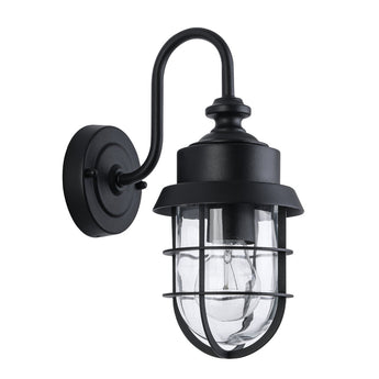 PAROL: Exterior Cylinder Brush Glass with Cage Wall Lights IP44