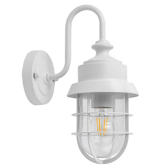 PAROL: Exterior Cylinder Brush Glass with Cage Wall Lights IP44