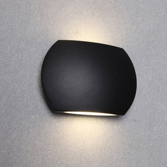 REMO: Surface Mounted LED Exterior Curved Up/Down Wall Lights IP54