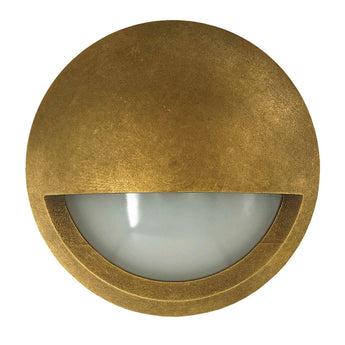 STE: Exterior LED 12V Antique Brass Eyelid Step/Wall Lights IP65
