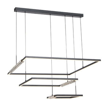 ZAFRA 3 TIER PENDANT BLACK SAND/CRYSTAL