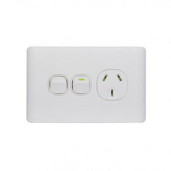 Leopard - Power Point Switched 1 Gang, 10A 250V~, With Extra Switch 16AX/20A