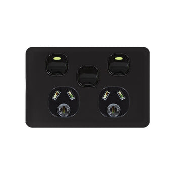 Senoa Simple - Power Point Switched 2 Gang 10A 250V~ With Removable Extra Switch 16AX/20A